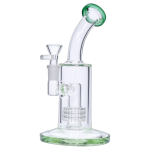 Smoke Cartel Bent Neck w/ Matrix Perc & Color Accents Bong - 8 in.