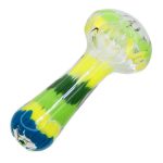 Smoke Cartel Fancy Multi-Colour Striped Glass Spoon Pipe - 5 in.