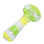Smoke Cartel Fancy Multi-Colour Striped Glass Spoon Pipe - 5 in.