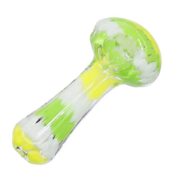 Smoke Cartel Fancy Multi-Colour Striped Glass Spoon Pipe - 5 in.