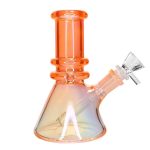 Smoke Cartel Heavy Iridescent Beaker Bong - 6 in.