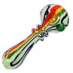 Smoke Cartel Rasta Slime Colourful Glass Pipe - 4 in.