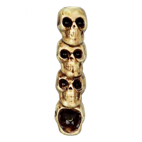 4" Skulls Ceramic Hand Pipe
