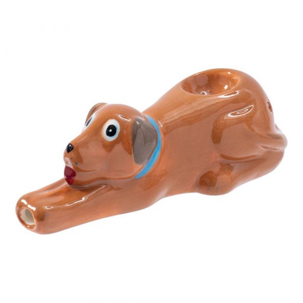 Wacky Bowlz Brown Dog Ceramic Pipe