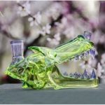 Wolf Head Water Pipe with Opal Eyes Thick Glass Handheld Water Pipe