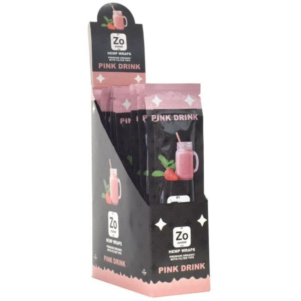 Pink Drink Flavored Hemp Wraps Box - 25 Packs, 2 Wraps Each